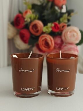 2 New Lovery Coconut Candle Mini Size 1.76 oz/ 50g each